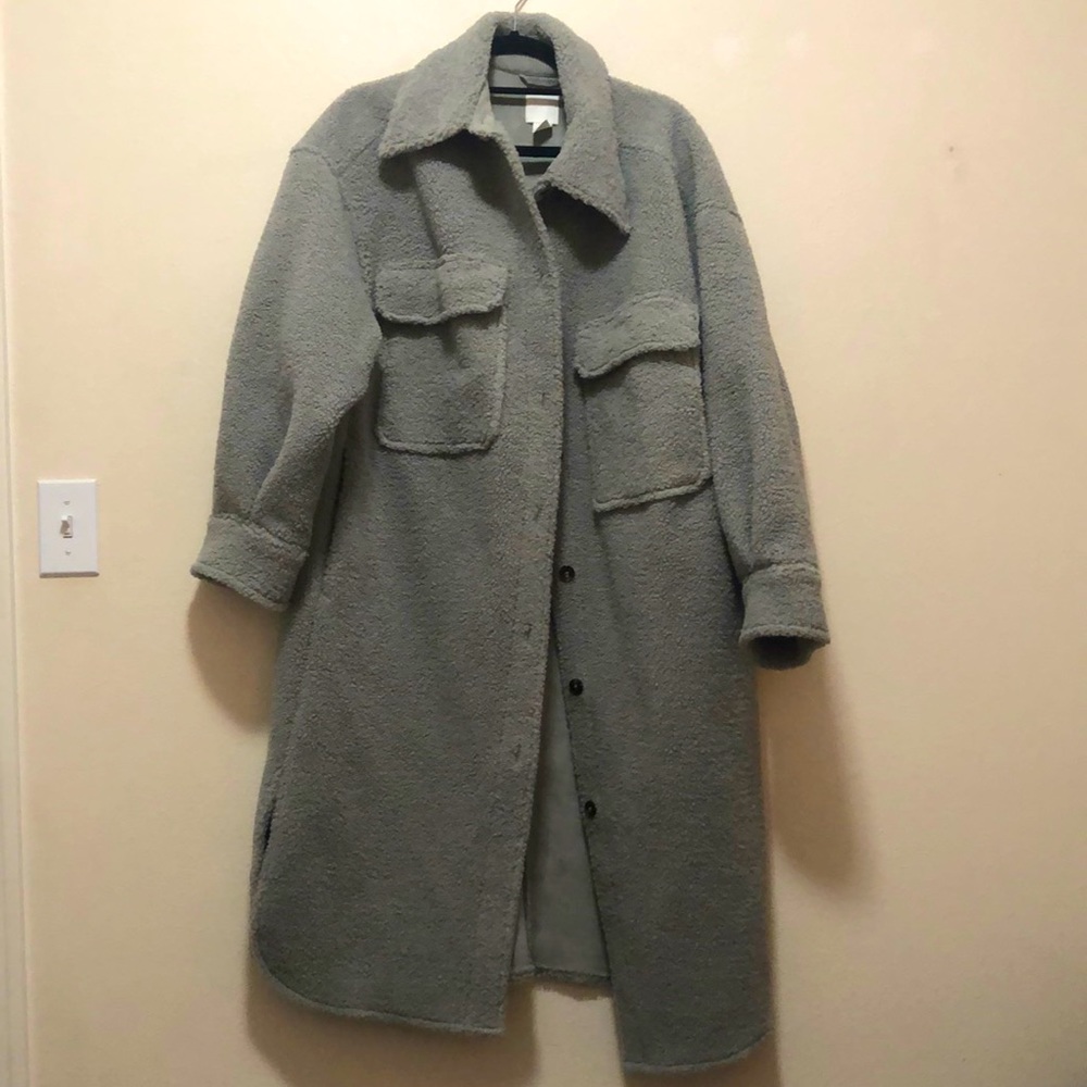 XL grey H&M sheepy coat